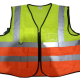 Fluorescent orange vest with two reflective stripes